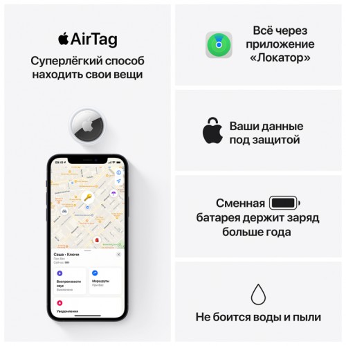 Поисковый трекер Apple AirTag белый