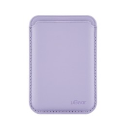 Магнитный кардхолдер uBear Leather Shell, натуральная кожа, фиолетовый