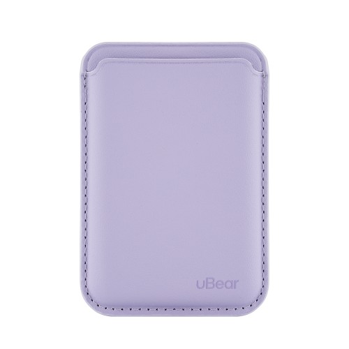 Магнитный кардхолдер uBear Leather Shell, натуральная кожа, фиолетовый