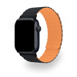 Ремешок uBear Mode для Apple Watch M/L (42, 44, 45, 49 мм), силиконовый, чёрный/оранжевый