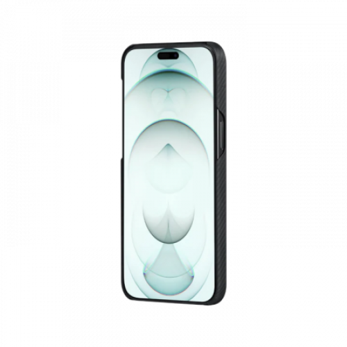 Чехол Pitaka MagEZ Case 4 для iPhone 15 (6.1"), кевлар (арамид), узкое плетение, черно-серый