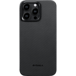 Чехол Pitaka MagEZ Case 4 для iPhone 15 Pro Max (6.7"), кевлар (арамид), узкое плетение, черно-серый