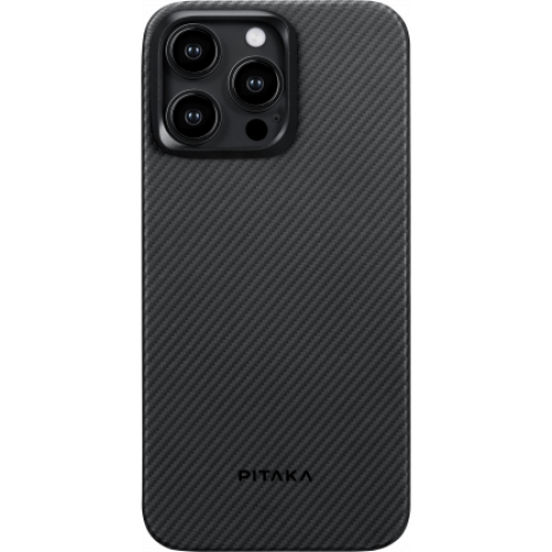 Чехол Pitaka MagEZ Case 4 для iPhone 15 Pro Max (6.7"), кевлар (арамид), узкое плетение, черно-серый