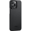 Чехол Pitaka MagEZ Case 4 для iPhone 15 Pro Max (6.7"), кевлар (арамид), узкое плетение, черно-серый