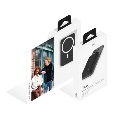 Внешний аккумулятор uBear Flow Magnetic Power bank 10000mAh, PD20W, чёрный