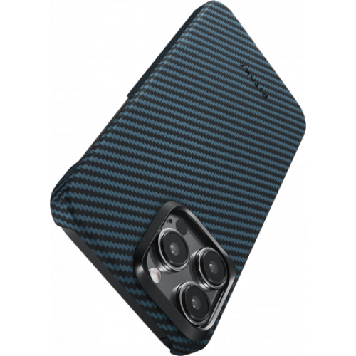 Чехол Pitaka MagEZ Case 4 для iPhone 15 Pro Max (6.7"), кевлар (арамид), черно-синий