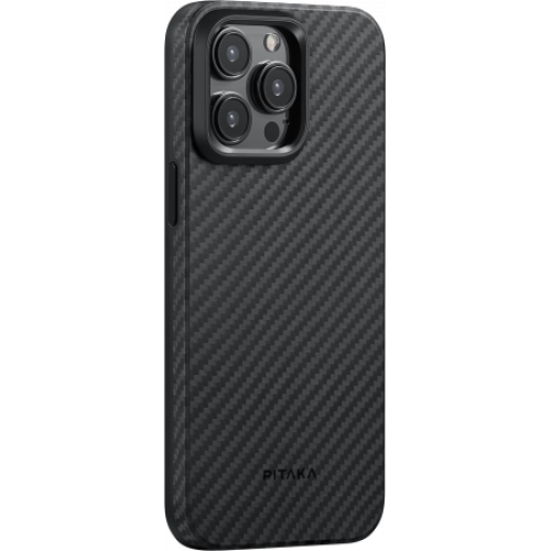 Противоударный чехол Pitaka MagEZ Pro 4 для iPhone 15 Pro (6.1"), кевлар (арамид), черно-серый