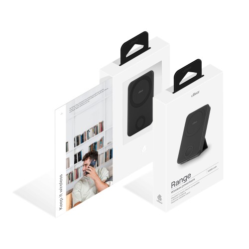 Беспроводной пауэрбэнк с поддержкой MagSafe, uBear Range 10 000 mAh, чёрный