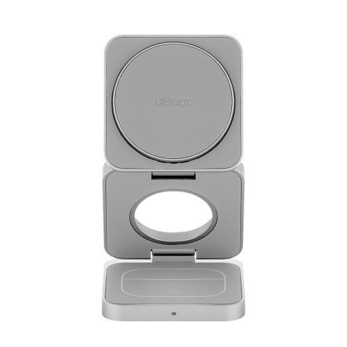 Беспроводное зарядное устройство uBear Balance  с поддержкой MagSafe, серебристый