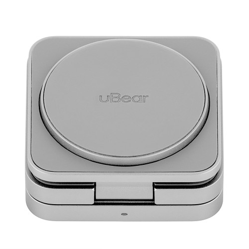 Беспроводное зарядное устройство uBear Balance  с поддержкой MagSafe, серебристый