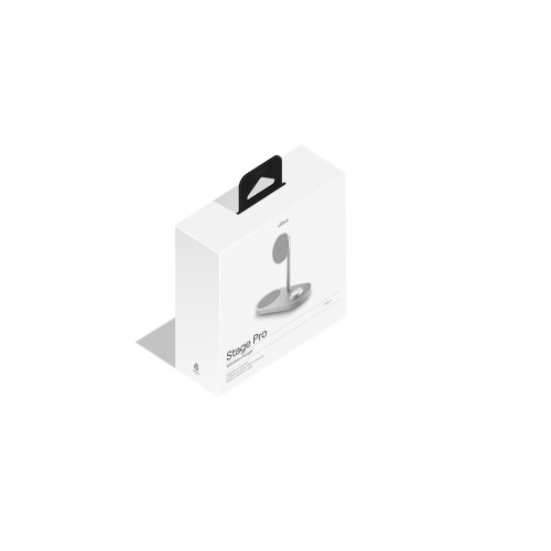 Беспроводное зарядное устройство uBear Stage Pro, 3-в-1, MagSafe совместимое, серебристый