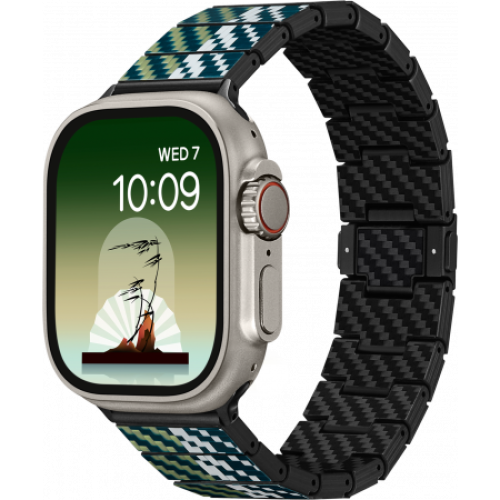 Карбоновый браслет Pitaka для Apple Series 9-1, SE и Ultra 2 / Ultra (38/40/41/42/44/45/49мм), wind