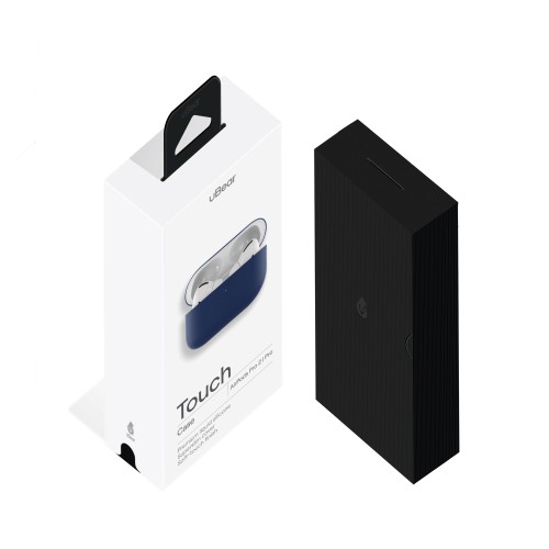 Ультратонкий силиконовый чехол Touch Case for AirPods Pro 2 / Pro, тёмно-синий