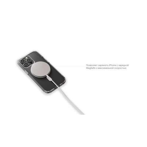 Чехол защитный uBear Real Mag Case  для  iPhone 14, MagSafe совместимый, усиленный, прозрачный