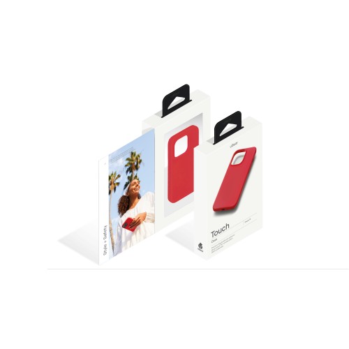 Чехол защитный uBear Touch Case для  iPhone 14, силикон, софт-тач, красный