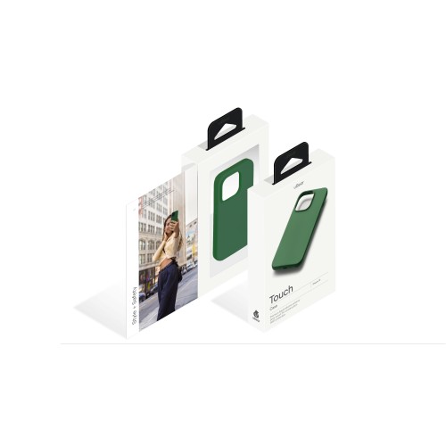 Чехол защитный uBear Touch Case для  iPhone 14, силикон, софт-тач, зелёный