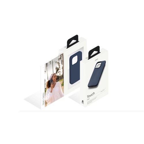 Чехол защитный uBear Touch Case для  iPhone 14 Pro, силикон, софт-тач, тёмно-синий