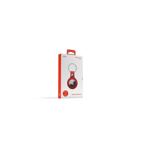 uBear Capital Case for AirTag, натуральная кожа, красный