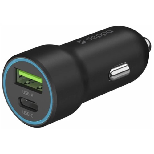 АЗУ  Deppa USB-C + USB A, PD 3.0, QC 3.0, 20W, черный