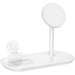 Беспроводная зарядная станция Deppa 3 в 1 MagSafe iPhone, Apple Watch, Airpods, белый