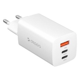 СЗУ 2хUSB-C + USB A Deppa, PD 3.0, QC 3.0, 65W, белый