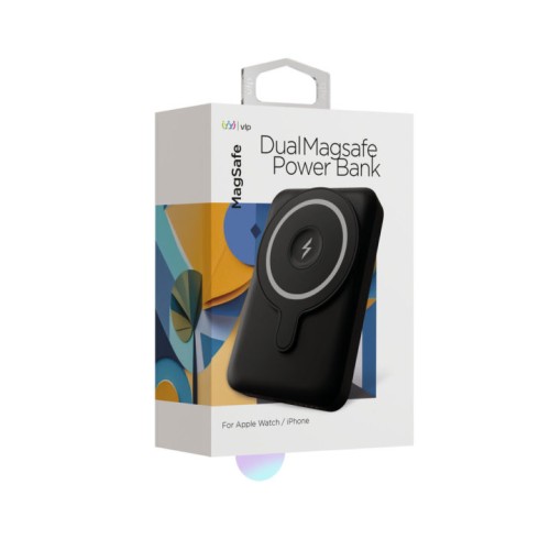 Аккумулятор внешний VLP Dual Magsafe PowerBank 10000 mAh, 3A, USB-C, черный