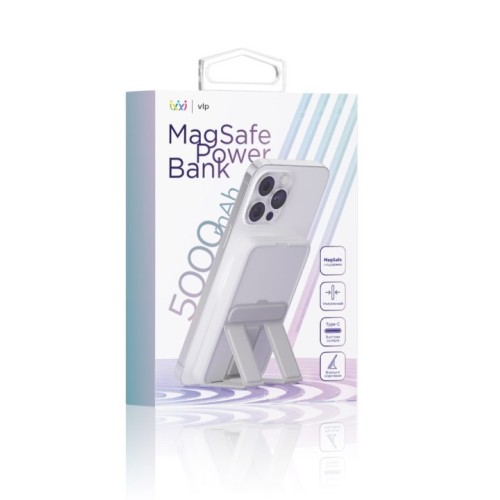 Аккумулятор внешний VLP Magsafe PowerBank 5000 mAh, 3A, USB-C, белый