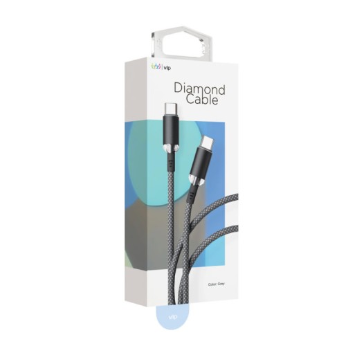 Дата-кабель VLP Diamond Cable USB C - USB C, 1.2м, серый