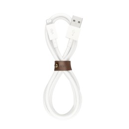 Дата-кабель VLP Nylon Cable USB A - Lightning MFI, 1.2м, белый