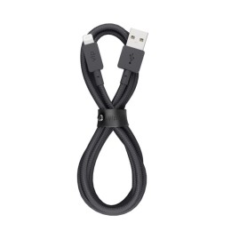 Дата-кабель VLP Nylon Cable USB A - Lightning MFI, 1.2м, черный