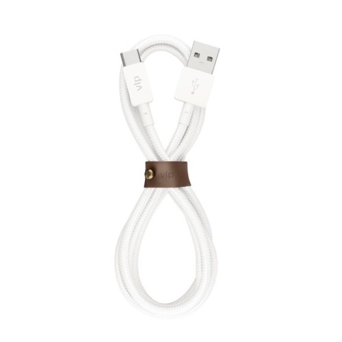 Дата-кабель VLP Nylon Cable USB A - USB C, 1.2м, белый