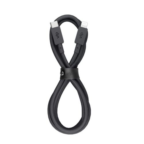Дата-кабель VLP Nylon Cable USB С - Lightning MFI, 1.2м, черный