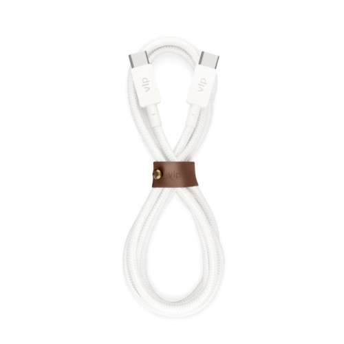 Дата-кабель VLP Nylon Cable USB C - USB C, 1.2м, белый