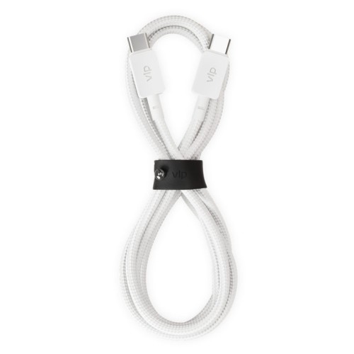 Дата-кабель VLP Nylon Cable USB C - USB C, 100W, 1.2м, белый