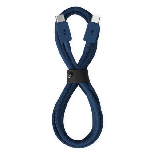 Дата-кабель VLP Nylon Cable USB C - USB C, 100W, 1.2м, темно-синий
