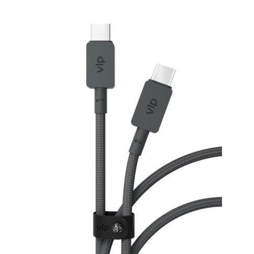 Дата-кабель VLP Nylon Cable USB C - USB C, 100W, 1.2м, черный