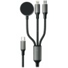 Дата-кабель VLP Dragon Cable 3 in 1 USB С - USB-C+Lightning+Watch, 1.2м, серый космос