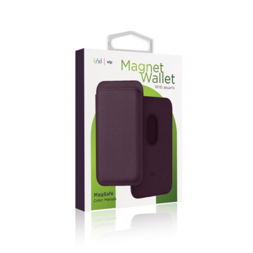 Картхолдер VLP из экокожи с MagSafe, марсала