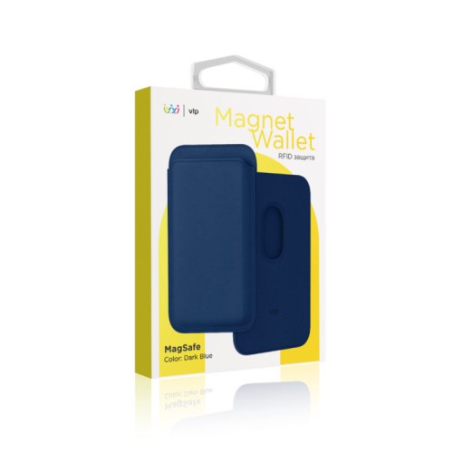 Картхолдер VLP из экокожи с MagSafe, темно-синий