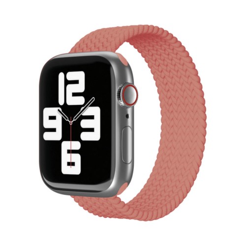 Ремешок нейлоновый плетёный VLP для Apple Watch 38/40/41, L/XL, 2шт, коралловый