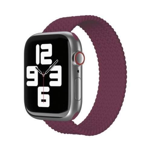 Ремешок нейлоновый плетёный VLP для Apple Watch 38/40/41, L/XL, 2шт, марсала