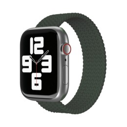 Ремешок нейлоновый плетёный VLP для Apple Watch 38/40/41, L/XL, 2шт, тёмно-зелёный