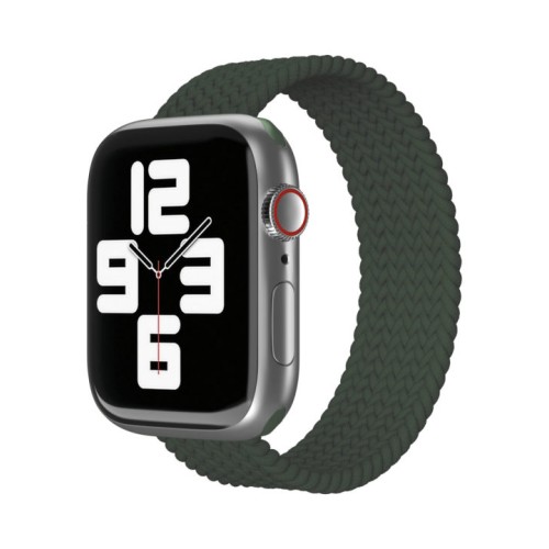 Ремешок нейлоновый плетёный VLP для Apple Watch 38/40/41, L/XL, 2шт, тёмно-зелёный