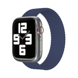 Ремешок нейлоновый плетёный VLP для Apple Watch 38/40/41, L/XL, 2шт, тёмно-синий
