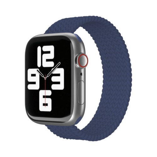 Ремешок нейлоновый плетёный VLP для Apple Watch 38/40/41, L/XL, 2шт, тёмно-синий