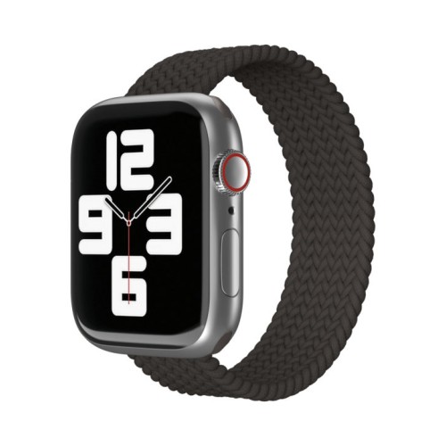 Ремешок нейлоновый плетёный VLP для Apple Watch 38/40/41, L/XL, 2шт, чёрный