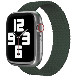 Ремешок нейлоновый плетёный VLP для Apple Watch 38/40/41, S/M, 2шт, тёмно-зелёный