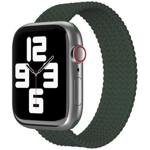 Ремешок нейлоновый плетёный VLP для Apple Watch 38/40/41, S/M, 2шт, тёмно-зелёный