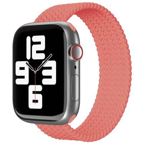 Ремешок нейлоновый плетёный VLP для Apple Watch 42/44/45, L/XL, 2шт, коралловый