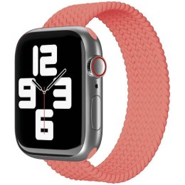 Ремешок нейлоновый плетёный VLP для Apple Watch 42/44/45, S/M, 2шт, коралловый